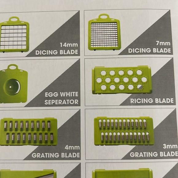 Vegetable Chopper Multifunctional 12 Piece Set for dicing, grating & slicing - Picture 5 of 6